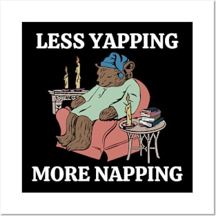 Less Yapping More Napping Funny Bear Lover Reading Gifts Posters and Art